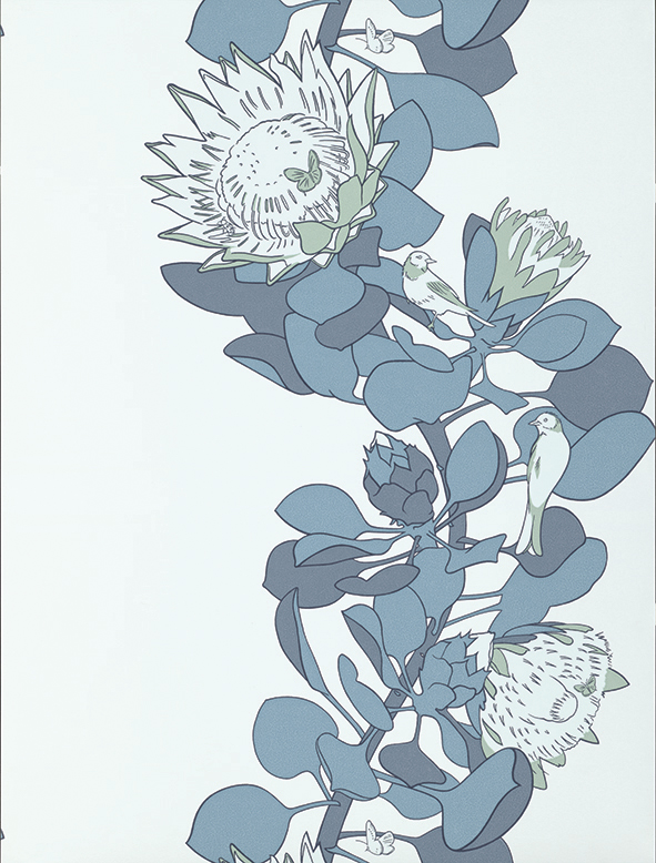 Обои Paint and Paper Library Tresco Protea Trail Blues 0393PTBLUES